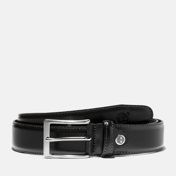 Timberland - Cinturón clásico de cuero para hombre en negro