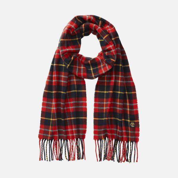 Timberland - Cape Neddick Check Scarf with Gift Box for Men in Red