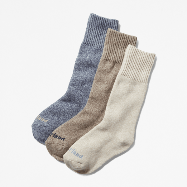 Timberland - Coffret de 3 paires de chaussettes pour femme en bleu/vert/beige