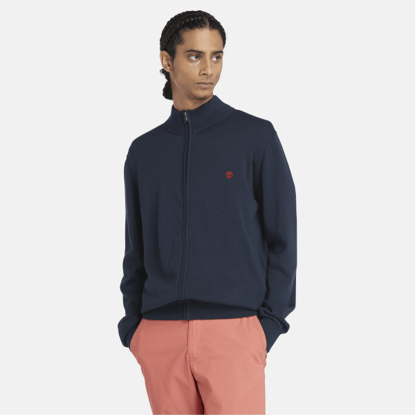 Timberland - Williams River Full-Zip Cotton Jumper for Men in Navy