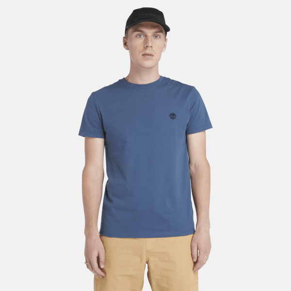 Timberland - T-shirt à col rond Dunstan River pour homme en bleu marine