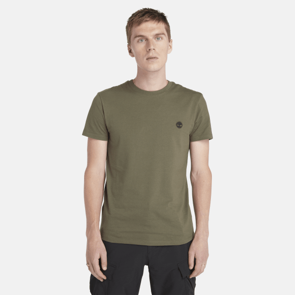 Timberland - T-shirt coupe slim Dunstan River pour homme en vert foncé