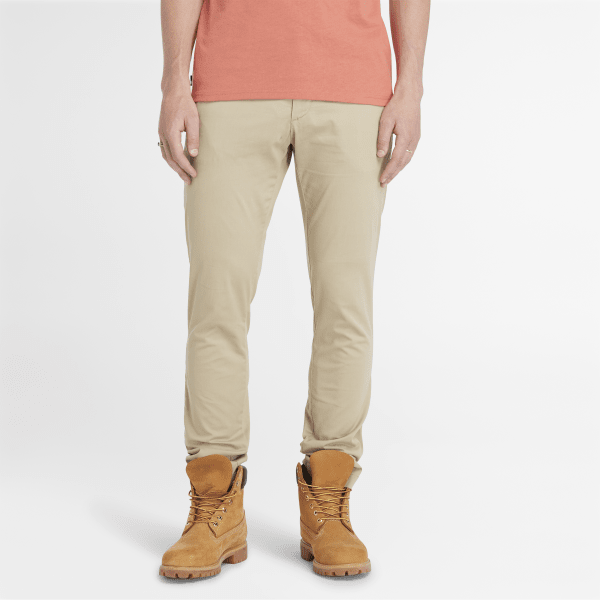Timberland - Pantaloni Chino in Twill Elasticizzato da Uomo in beige