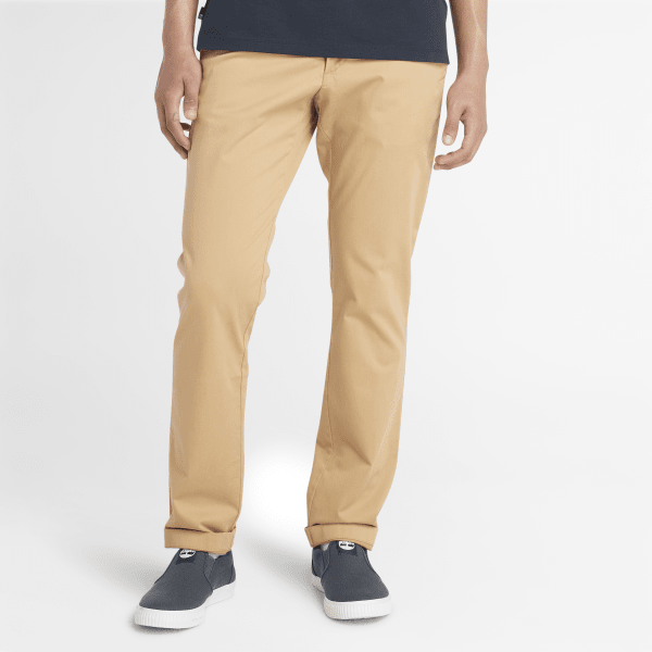 Timberland - Pantaloni Chino in Twill Elasticizzato da Uomo in giallo chiaro