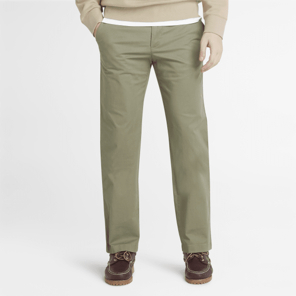 Timberland - Pantaloni Chino in Twill Elasticizzato da Uomo in verde