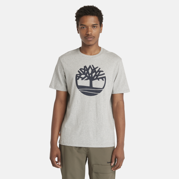 Timberland T-shirt Logótipo Kennebec River Tree Para Homem Em Cinzento Cinzento