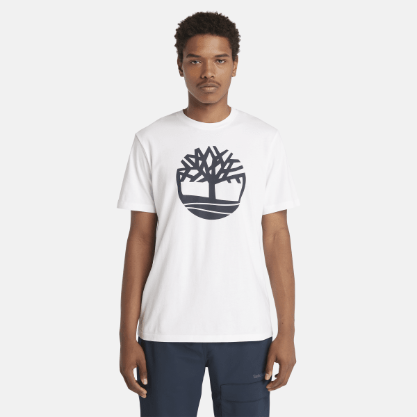 Timberland T-shirt Logótipo Kennebec River Tree Para Homem Em Branco Branco