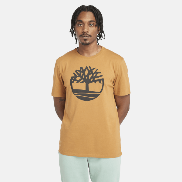 Timberland - T-shirt con Logo ad Albero Kennebec River da Uomo in giallo chiaro