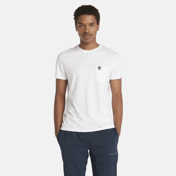 Timberland - T-shirt Dunstan River à poche pour homme en blanc