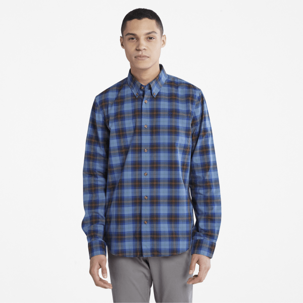 Timberland - Eastham River Stretch Checked Shirt for Men in Blue