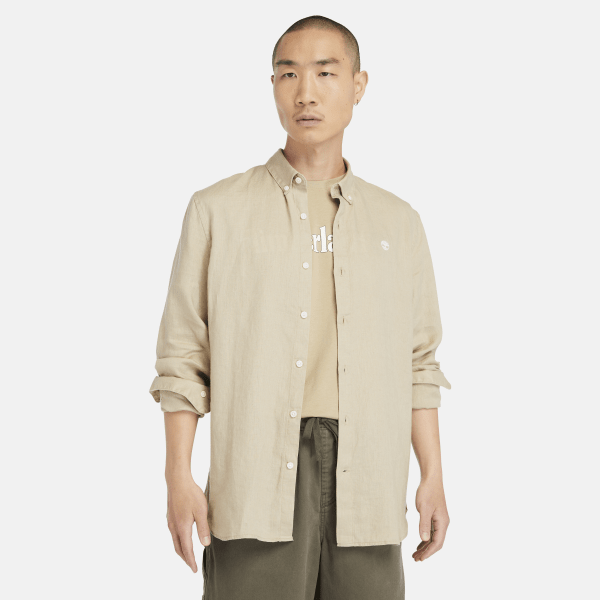 Timberland - Camisa de lino Mill Brook para hombre en beis