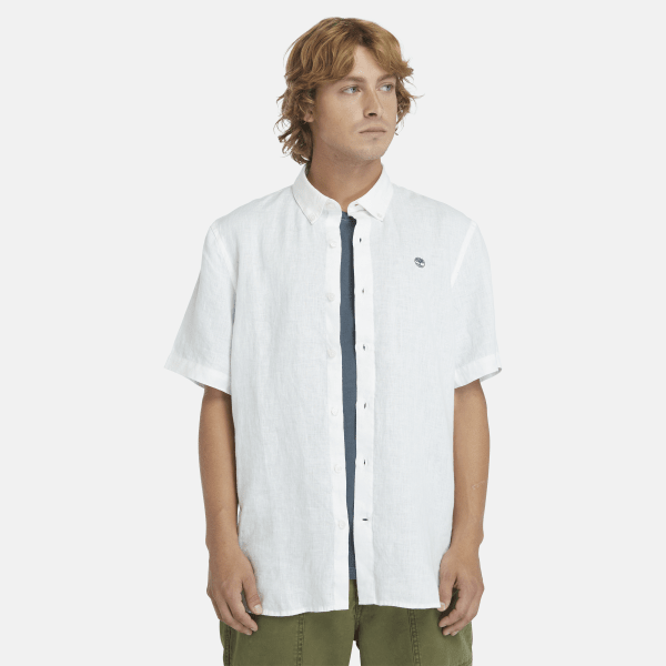 Timberland - Camicia in Lino Mill Brook da Uomo in bianco