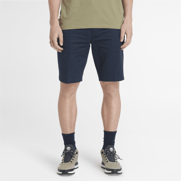 Timberland - Shorts Chino in Twill Elasticizzato da Uomo in blu marino