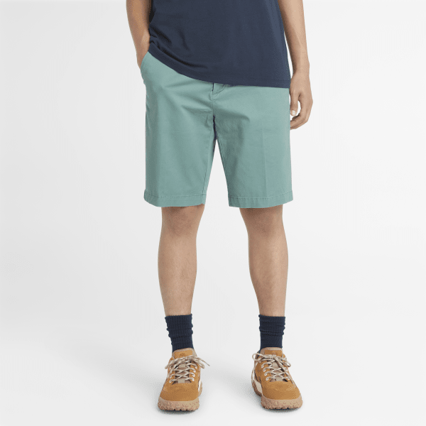 Timberland - Shorts Chino in Twill Elasticizzato da Uomo in verde acqua