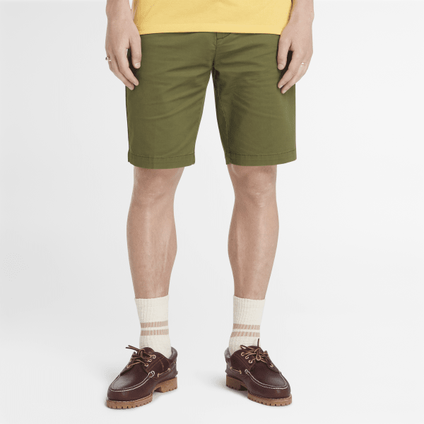Timberland - Shorts Chino in Twill Elasticizzato da Uomo in verde