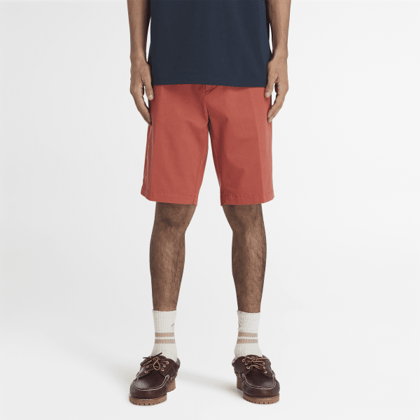 Timberland - Shorts Chino in Twill Elasticizzato da Uomo in rosso