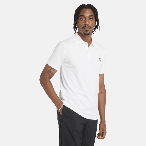 Timberland - Polo stretch Merrymeeting River pour homme en blanc