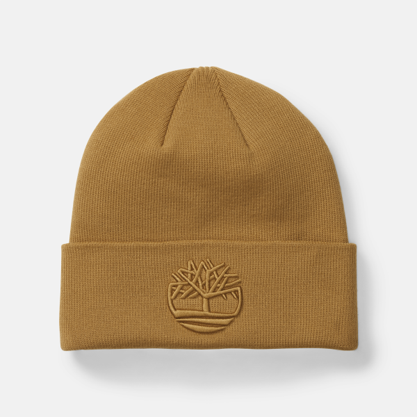 Timberland - Tonal 3D Embroidery Beanie for Men in Yellow