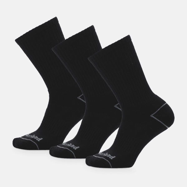 Timberland - Lot de 3 paires de chaussettes Bowden unisexes en noir
