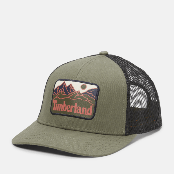 Timberland - Mountain Line Patch Trucker Hat for Men in Green