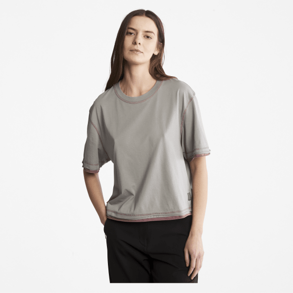 Timberland - Geruchshemmendes Langarm-T-Shirt aus Supima-Baumwolle für Damen in Grau
