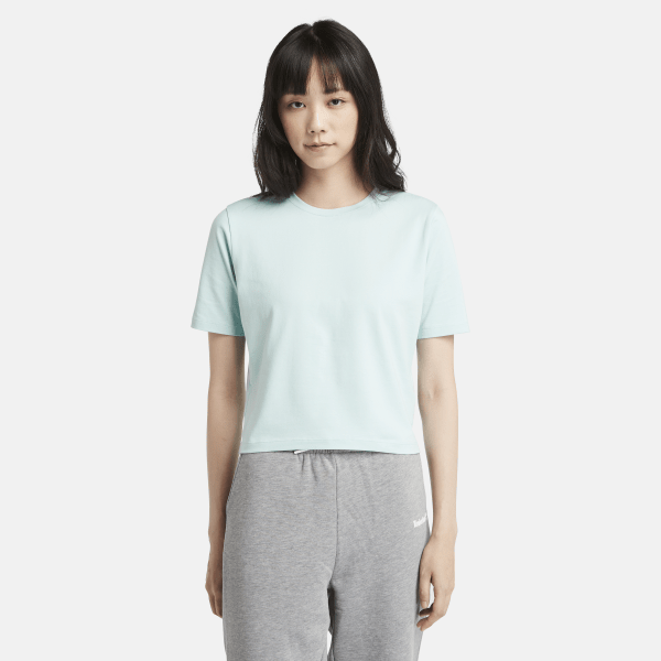 Timberland - Cropped T-shirt voor dames in lichtblauw