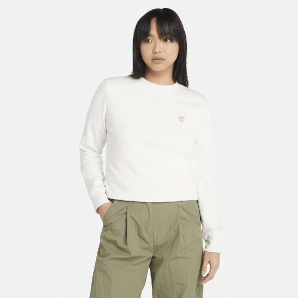 Timberland - Brushed Back Crew Sweatshirt voor dames in wit