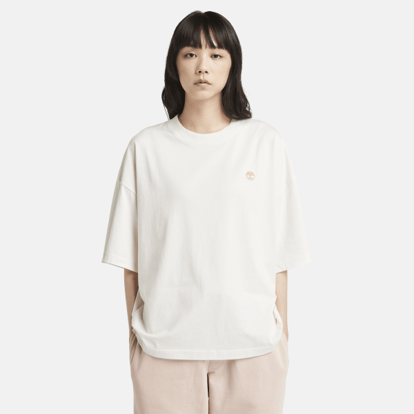 Timberland - T-shirt oversize pour femme en blanc