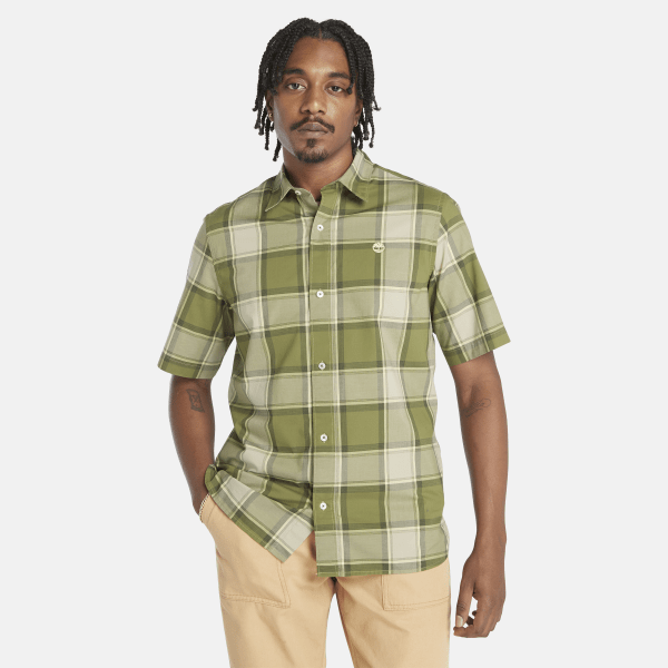 Timberland - Checked Poplin Shirt For Men in Teal