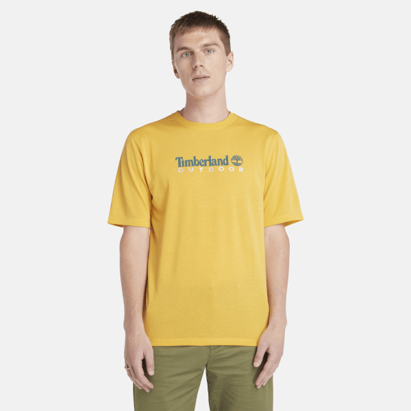 Timberland - T-shirt Anti-UV con Stampa da Uomo in giallo