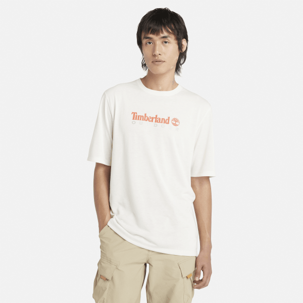 Timberland - T-shirt Anti-UV con Stampa da Uomo in bianco