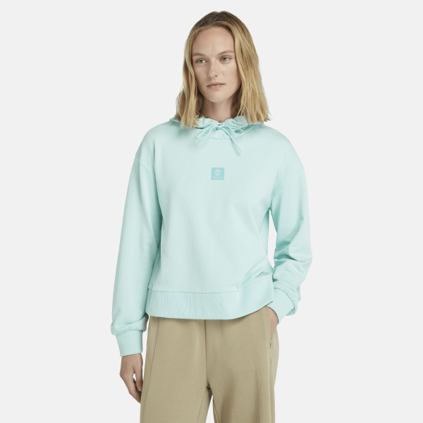 Timberland - Sudadera de rizo con capucha para mujer en azul claro