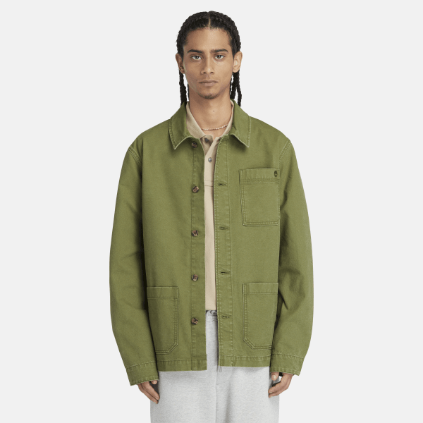 Timberland - Verwaschene Chore Canvas-Jacke für Herren in Grün