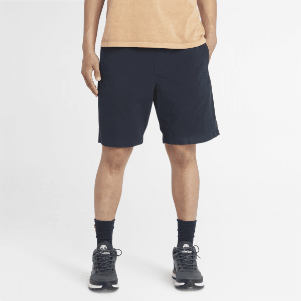 Timberland - Shorts in Popeline Garment Dyed da Uomo in blu marino