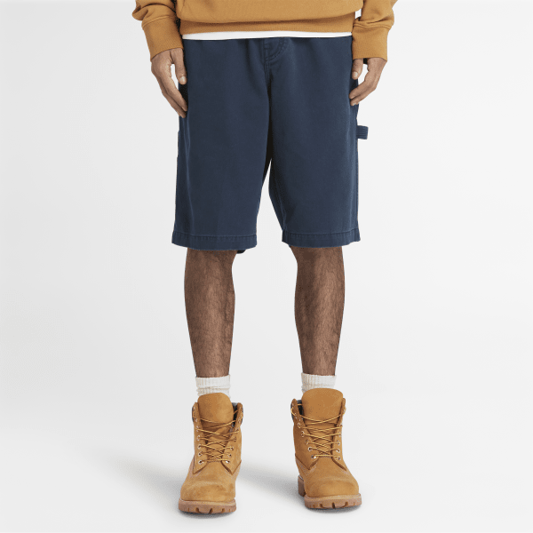 Timberland - Pantalones cortos de estilo carpintero y sarga gruesa para hombre en azul marino
