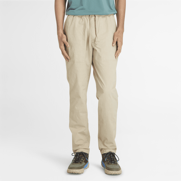 Timberland - Garment Dye Poplin Jogger Trousers for Men in Beige