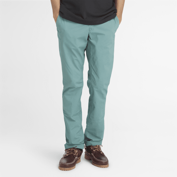 Timberland - Pantaloni Chino in Popeline da Uomo in verde acqua