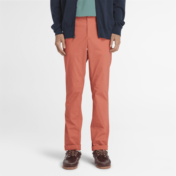 Timberland - Pantaloni Chino in Popeline da Uomo in arancione chiaro