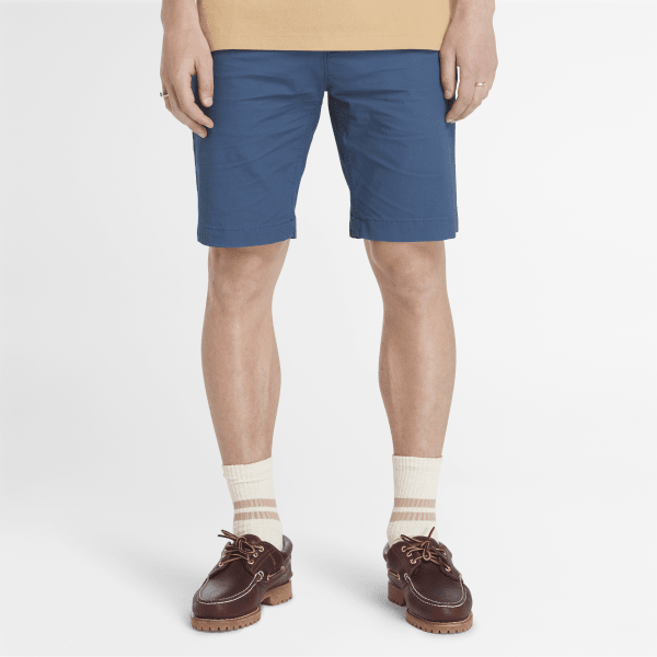 Timberland - Pantalones cortos chinos de popelina para hombre en azul