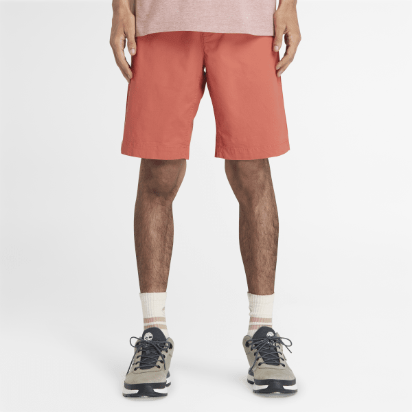 Timberland - Pantalones cortos chinos de popelina para hombre en rojo