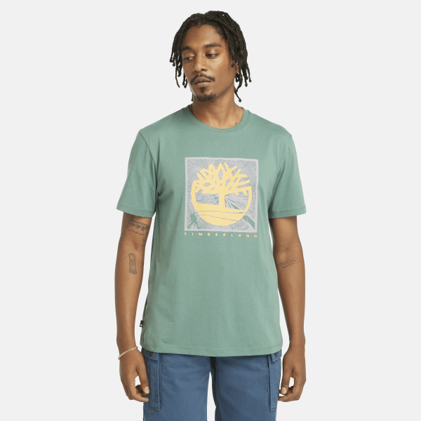 Timberland - T-Shirt mit Grafik vorne für Herren in Tannengrün