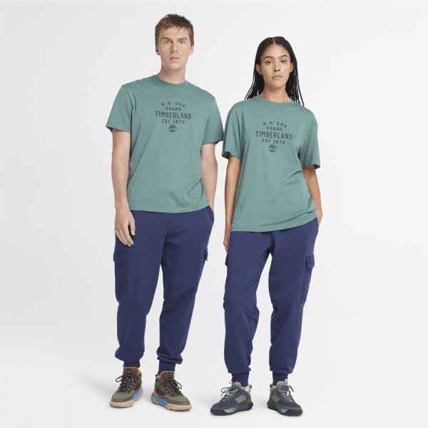 Timberland - T-shirt à motif en bleu sarcelle
