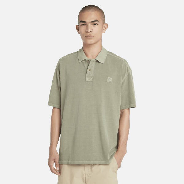 Timberland - Polo Garment Dyed da Uomo in verde