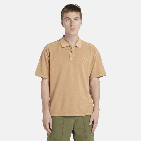 Timberland - Garment Dye Short Polo for Men in Orange