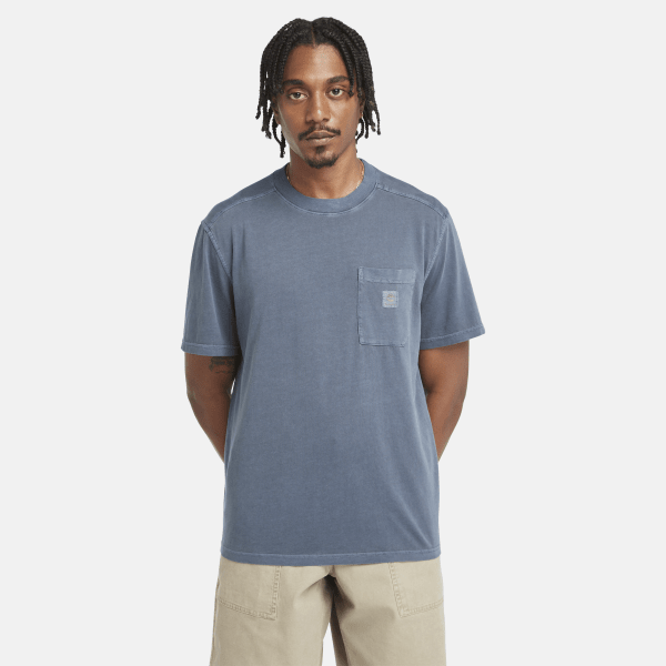 Timberland - Merrymack River Herren-T-Shirt mit Brusttasche in Blau