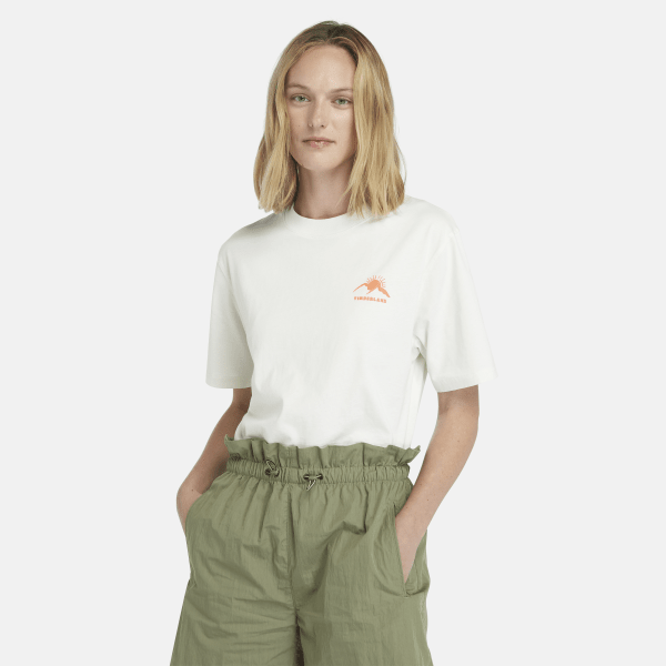 Timberland - T-shirt con Grafica Hike Life da Donna in bianco