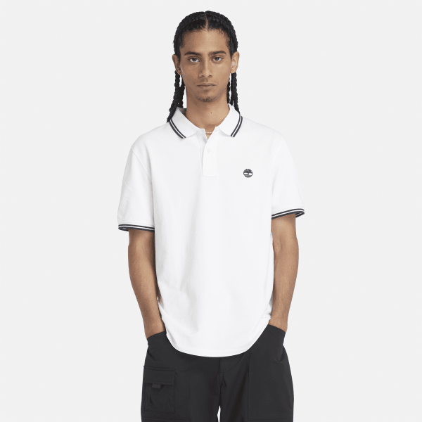 Timberland - Tipped Pique Polo Shirt for Men in White