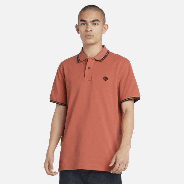 Timberland - Tipped Pique Polo Shirt for Men in Orange
