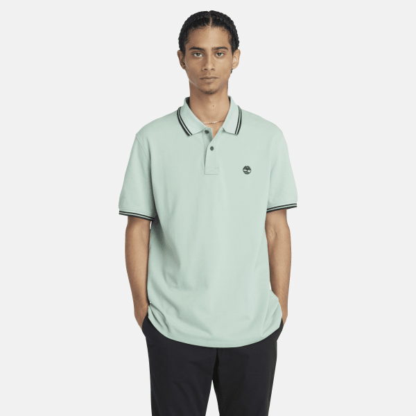 Timberland - Tipped Pique Polo Shirt for Men in Pale Green
