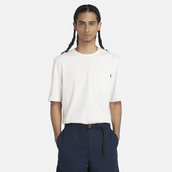 Timberland - T-shirt anti-UV technologie TimberCHILL pour homme en blanc